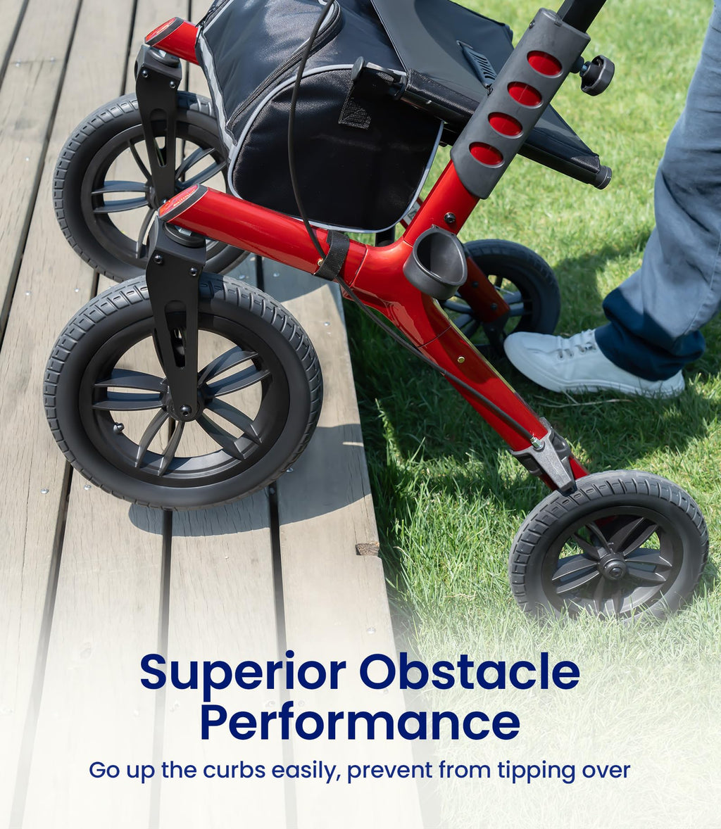 Walkers for Seniors with Seat Outdoor Rollator 12'' All Terrain P771
