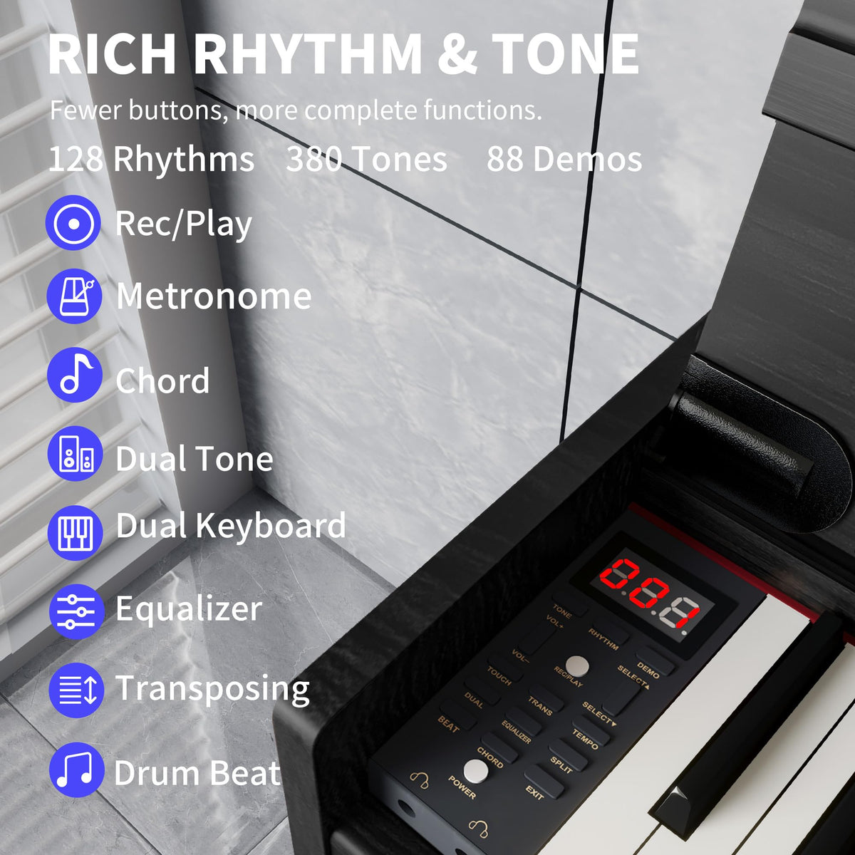 88 Keys Fully Weighted Digital Piano Keyboard S361200