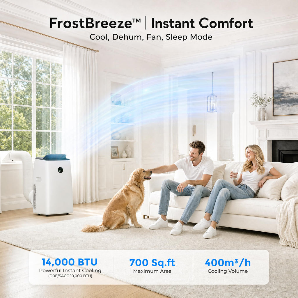 14000 BTU 3-in-1 Portable Air Conditioner with Fan, Dehumidifier, Remote U4038