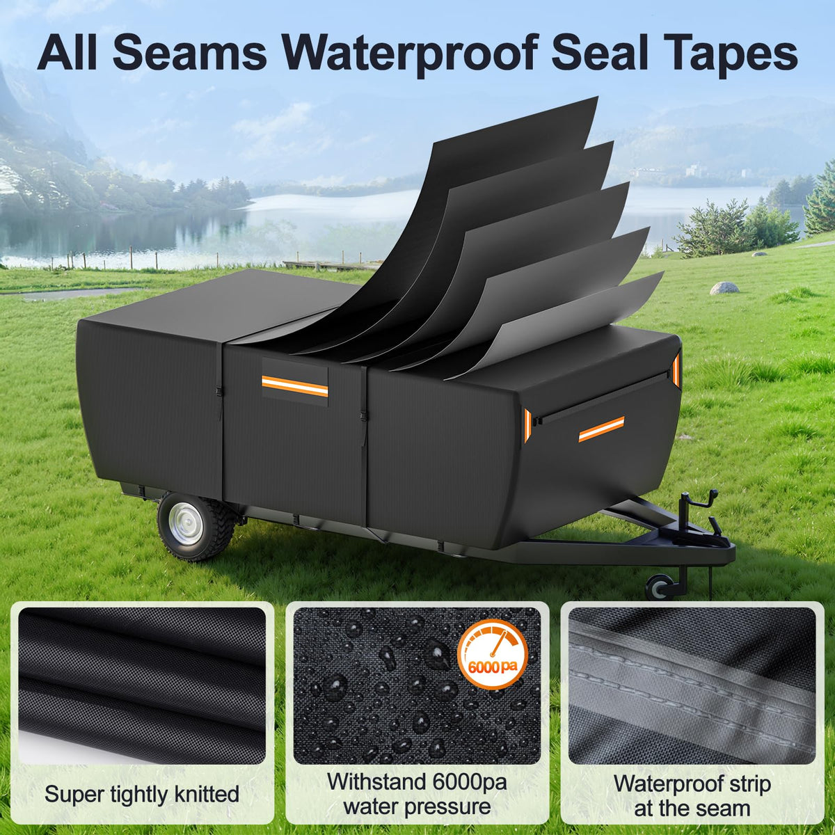 12-14 ft Pop Up Camper Cover 7 Layers Oxford Waterproof V646044