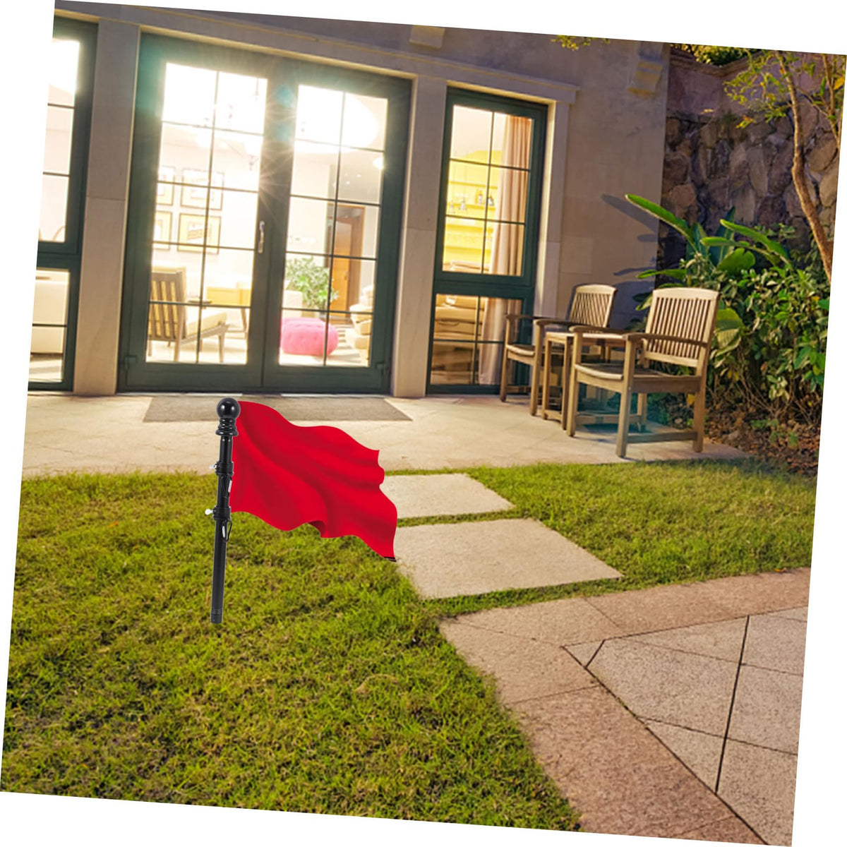 Black Stainless Steel Rotating Flagpole Holder Set B768