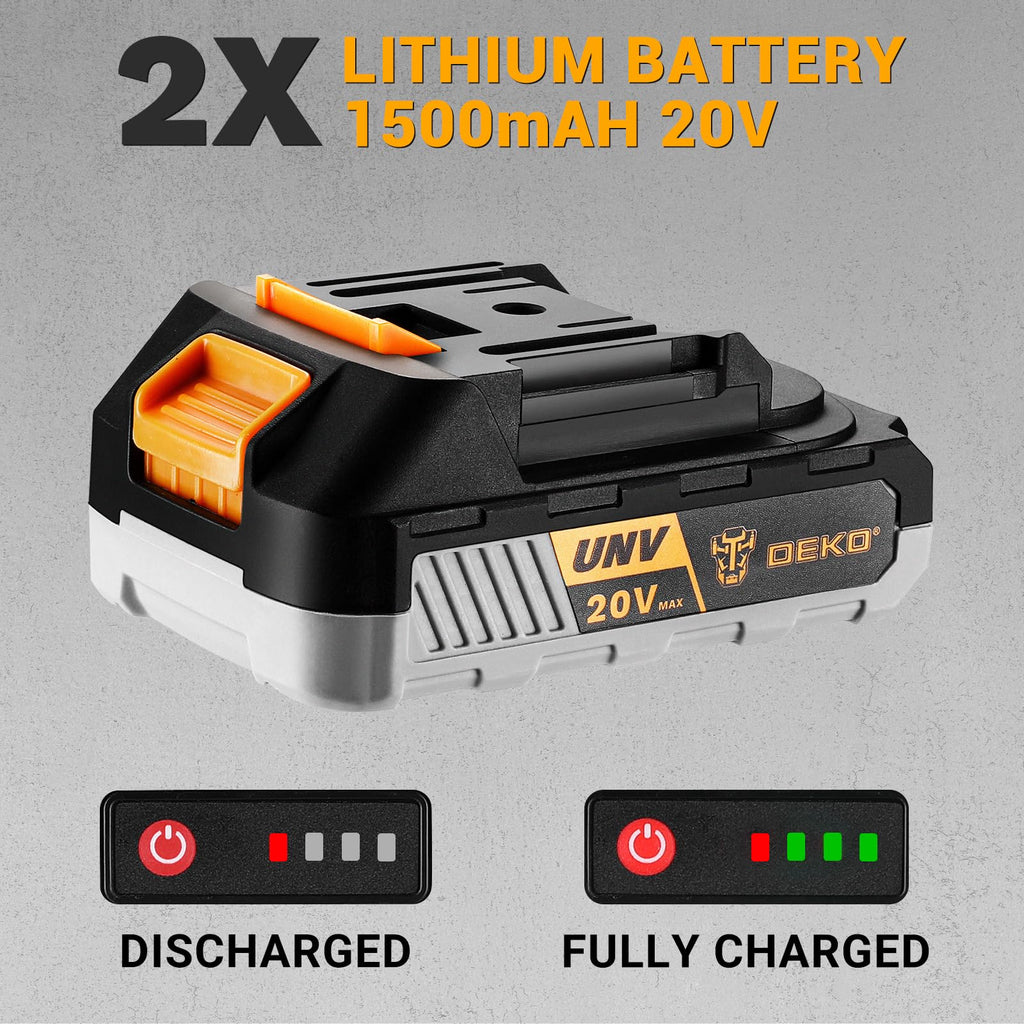 Cordless Power Drill 20V with 3/8-Inch Keyless Chuck, Variable Speed, 2 Batteries A410