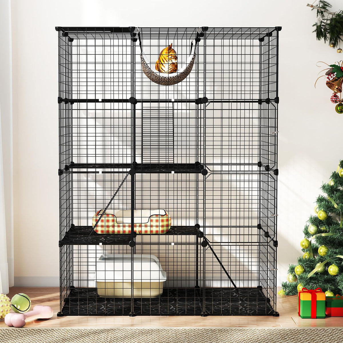 56" 4-Tier Cat Enclosure with Skylight H92825