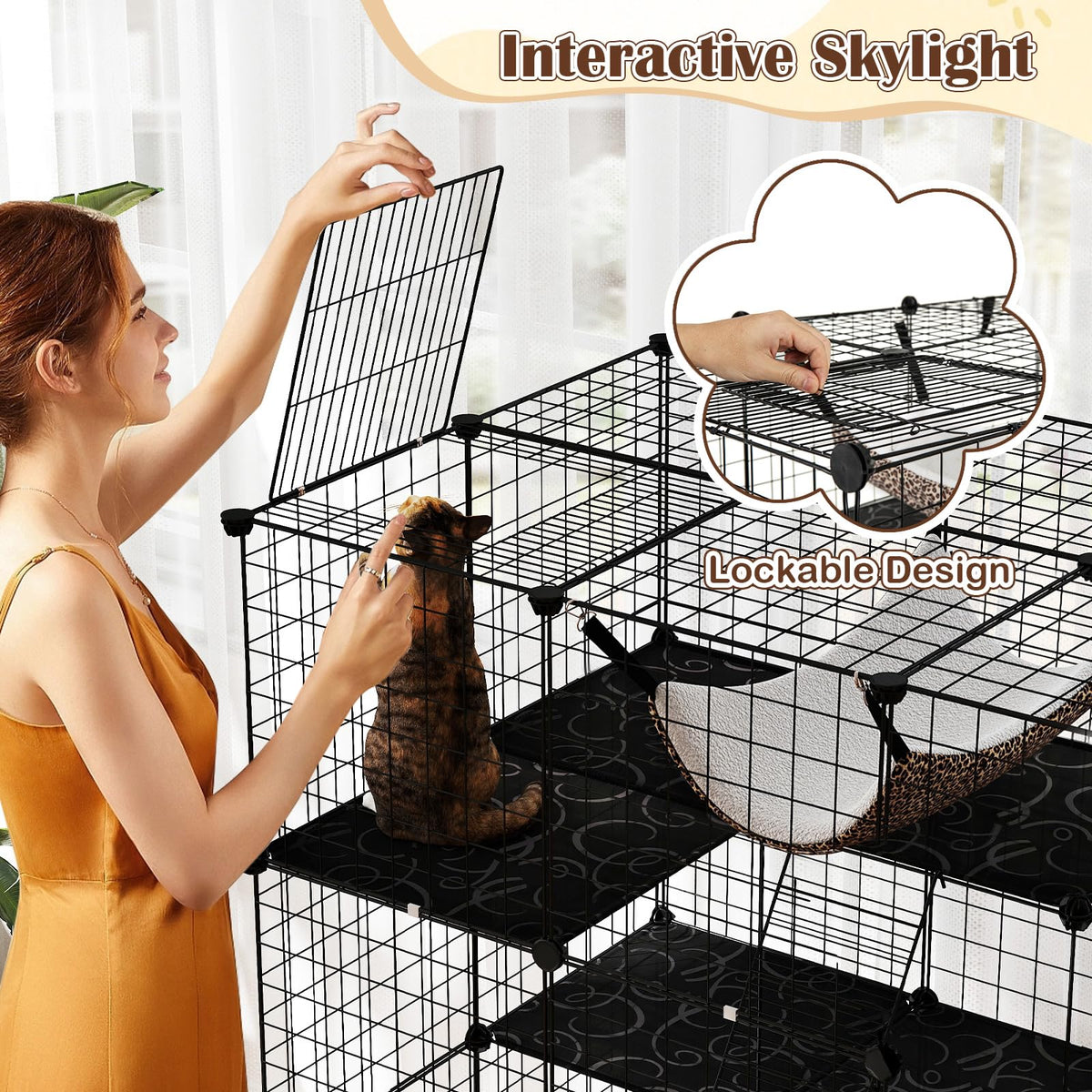 56" 4-Tier Cat Enclosure with Skylight H92825