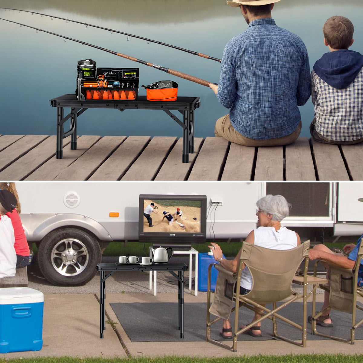 Folding Camping Table with Adjustable Height Q186