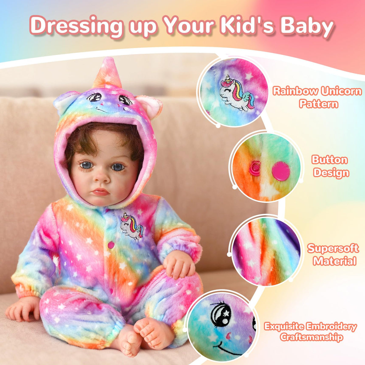 Baby Doll Clothes Outfit Set with Bassinet D247945