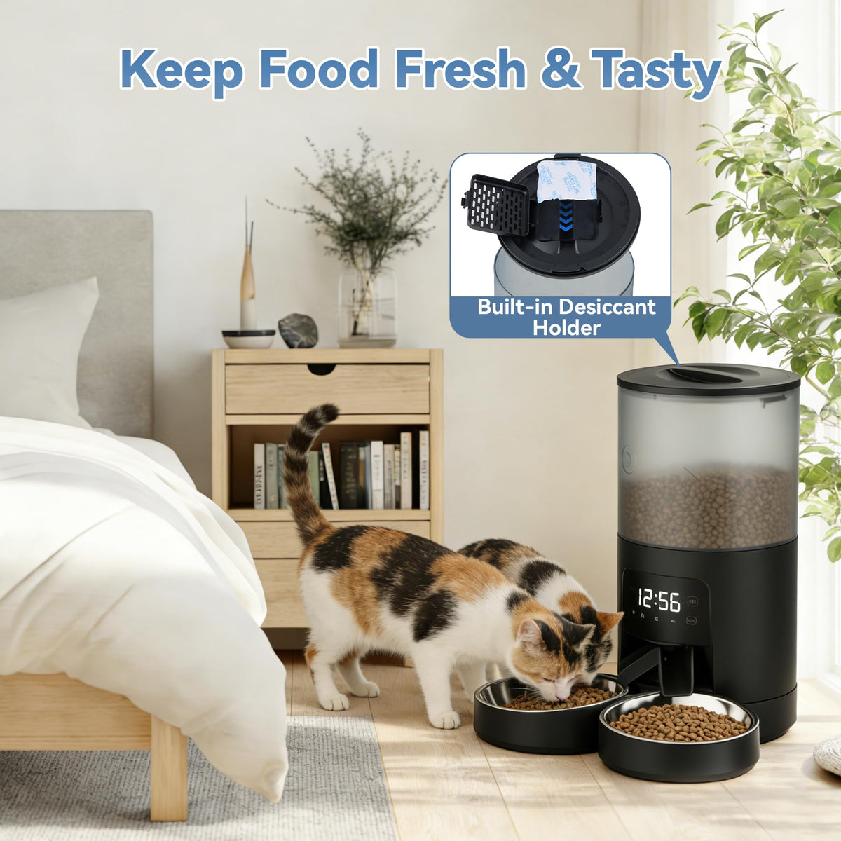Automatic Cat Feeder 6L Black E6986