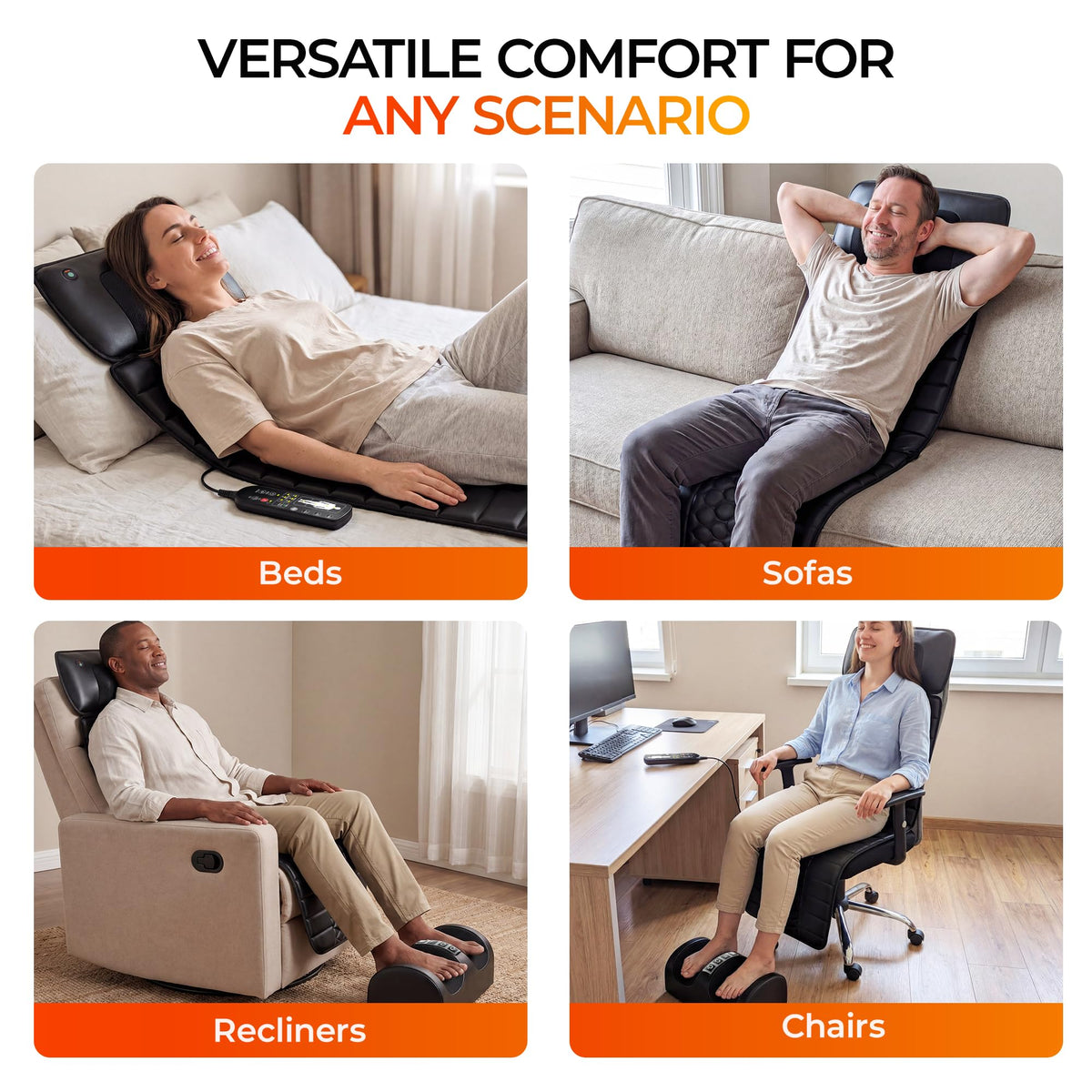 10 Motors Vibrating Heating Full Body Massage Mat Q7915
