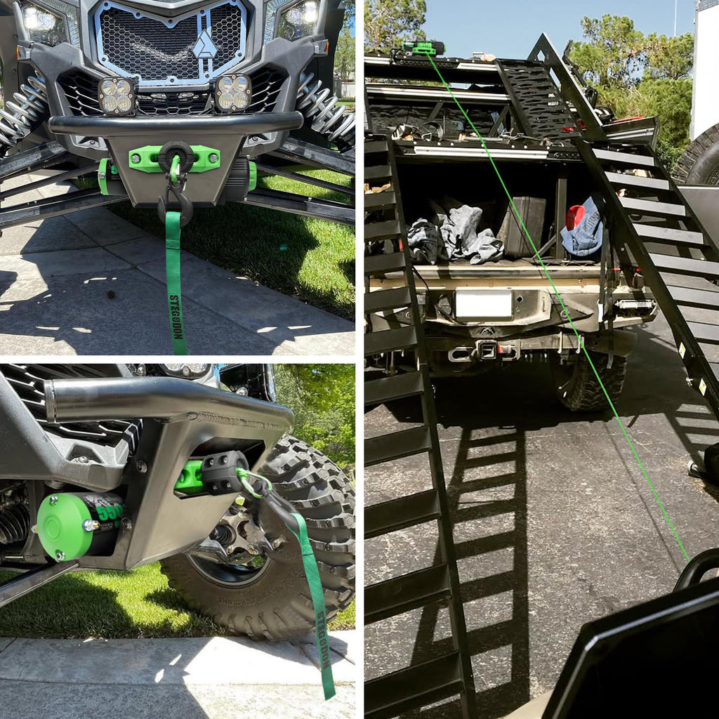 12V Electric Winch with Synthetic Rope and Wireless Remote Z698
