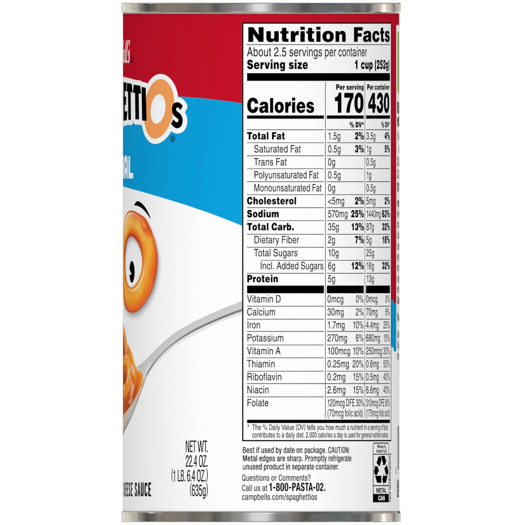 Canned Pasta 22.4 OZ Pack of 12 V310