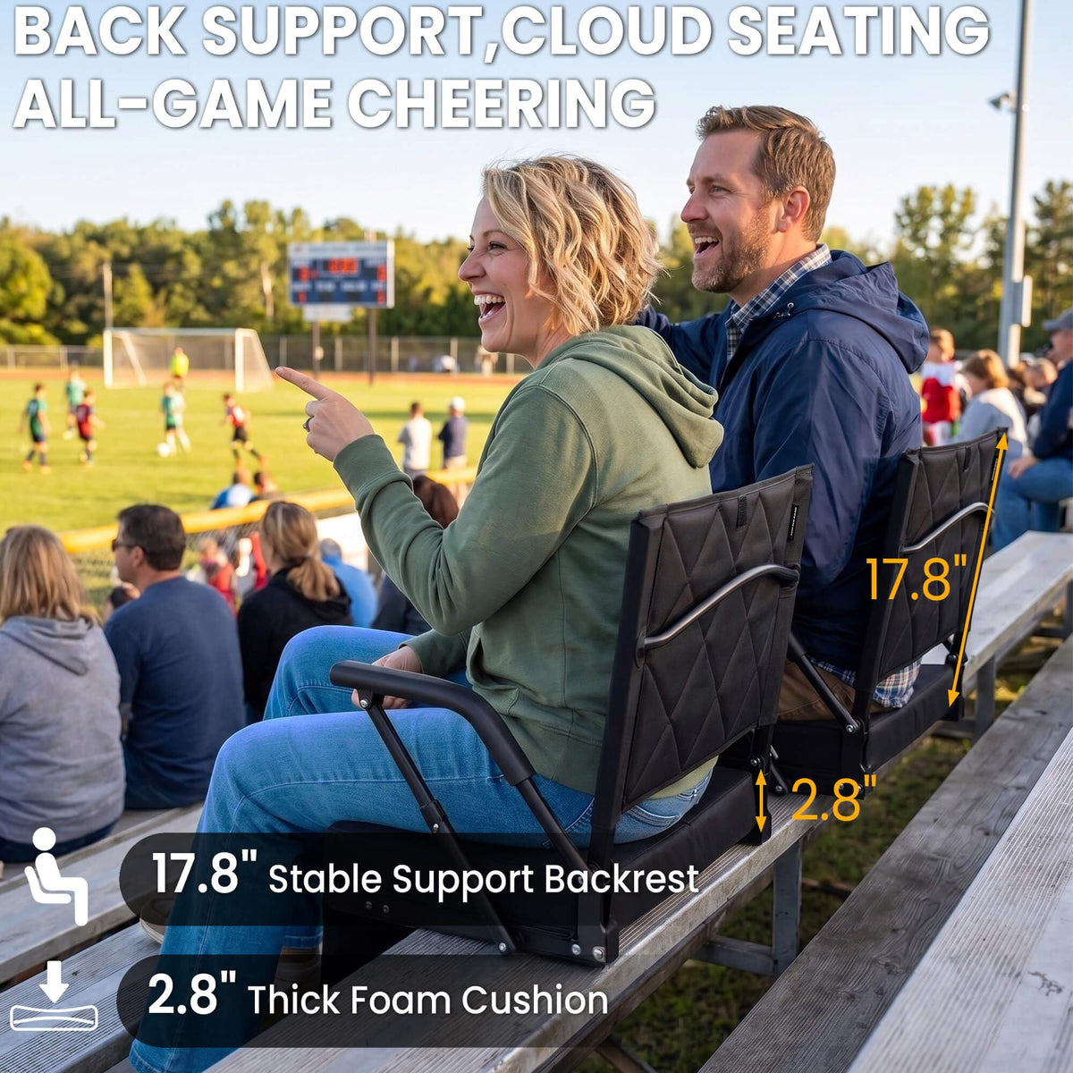 Portable Folding Stadium Seat with Back Support R1894
