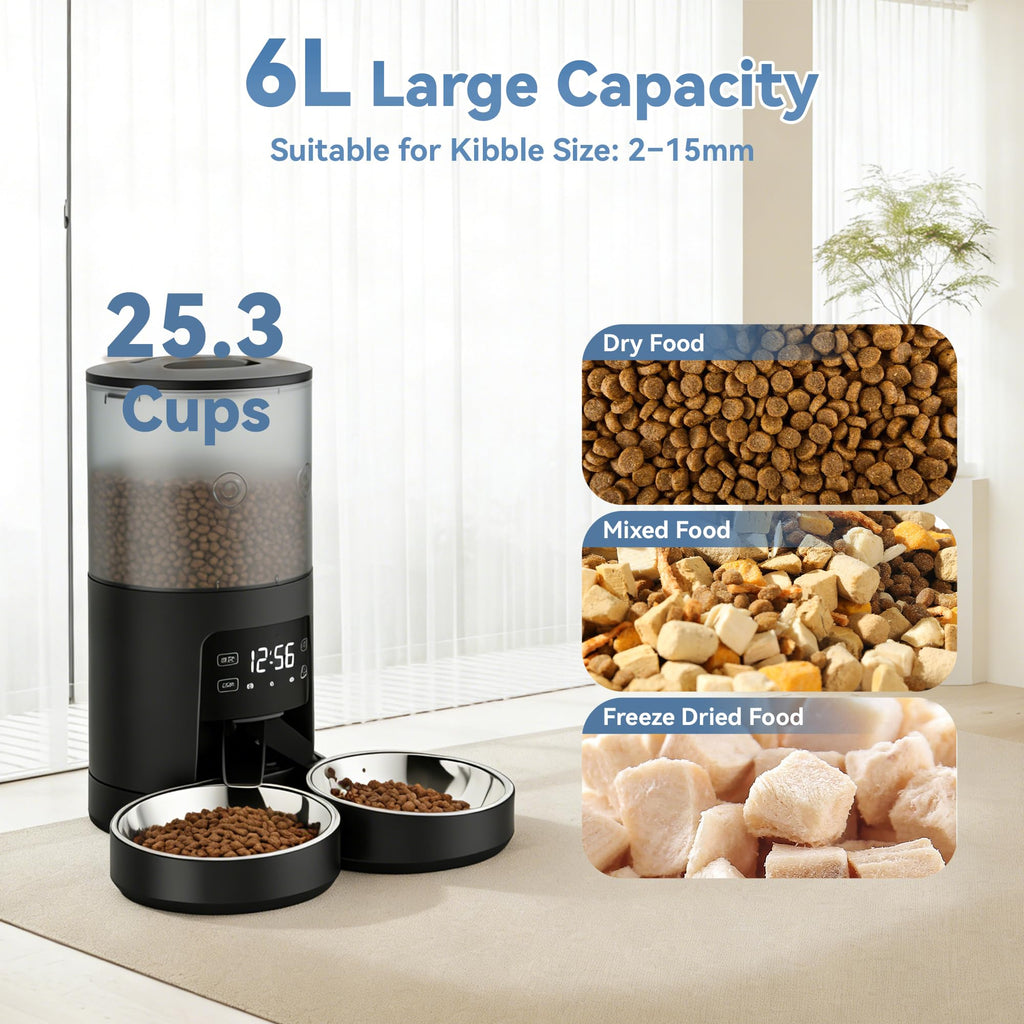 Automatic Cat Feeder 6L Black E6986