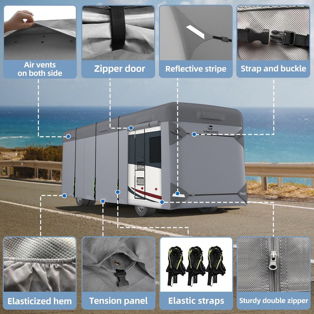 7 Layers Class A RV Cover with Straps K2448