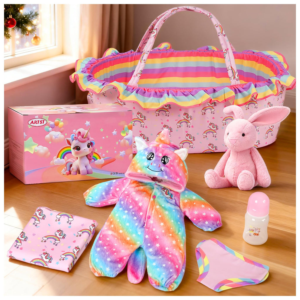 Baby Doll Clothes Outfit Set with Bassinet D247945