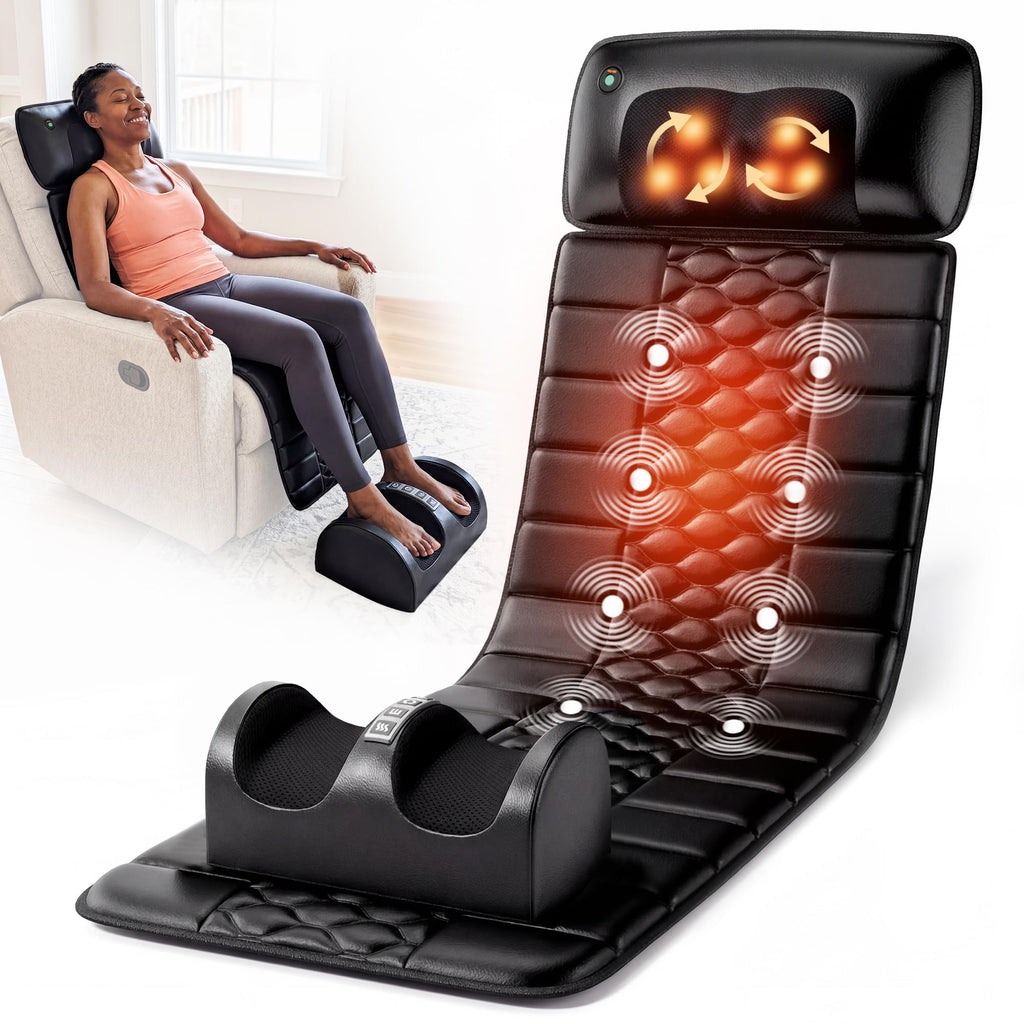 10 Motors Vibrating Heating Full Body Massage Mat Q7915