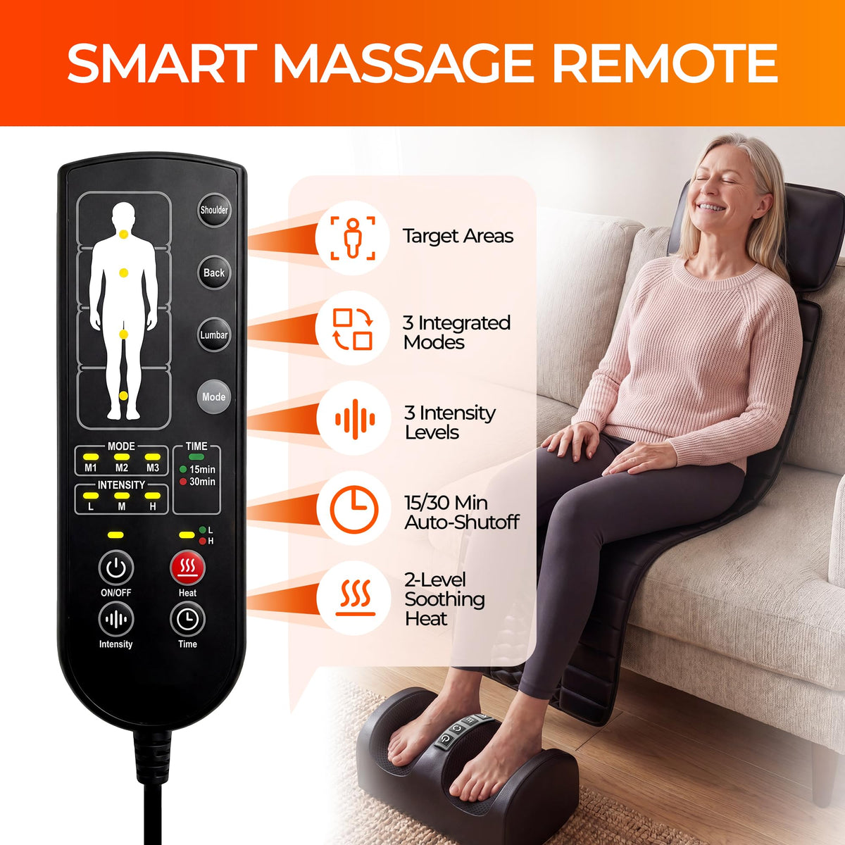 10 Motors Vibrating Heating Full Body Massage Mat Q7915