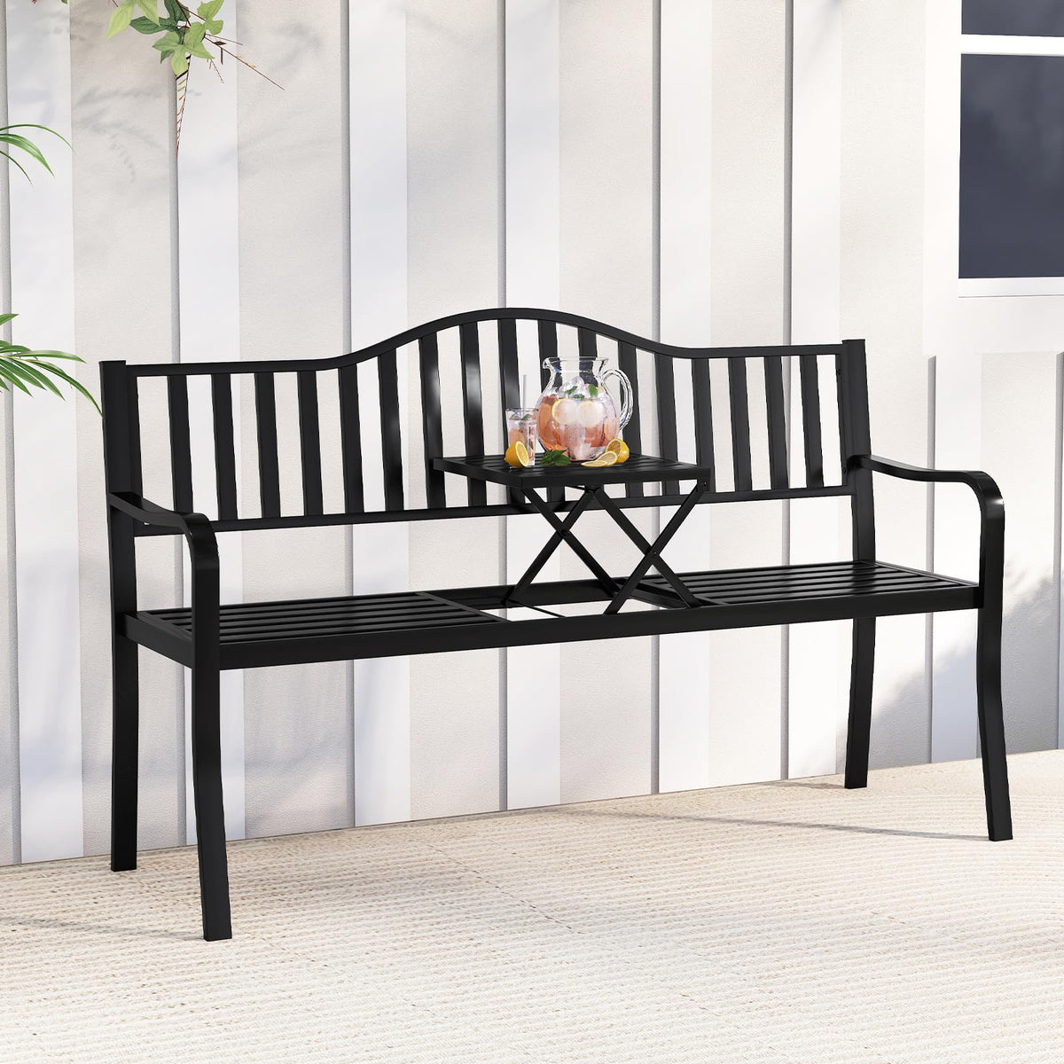 60” Metal Outdoor Garden Park Bench E95189