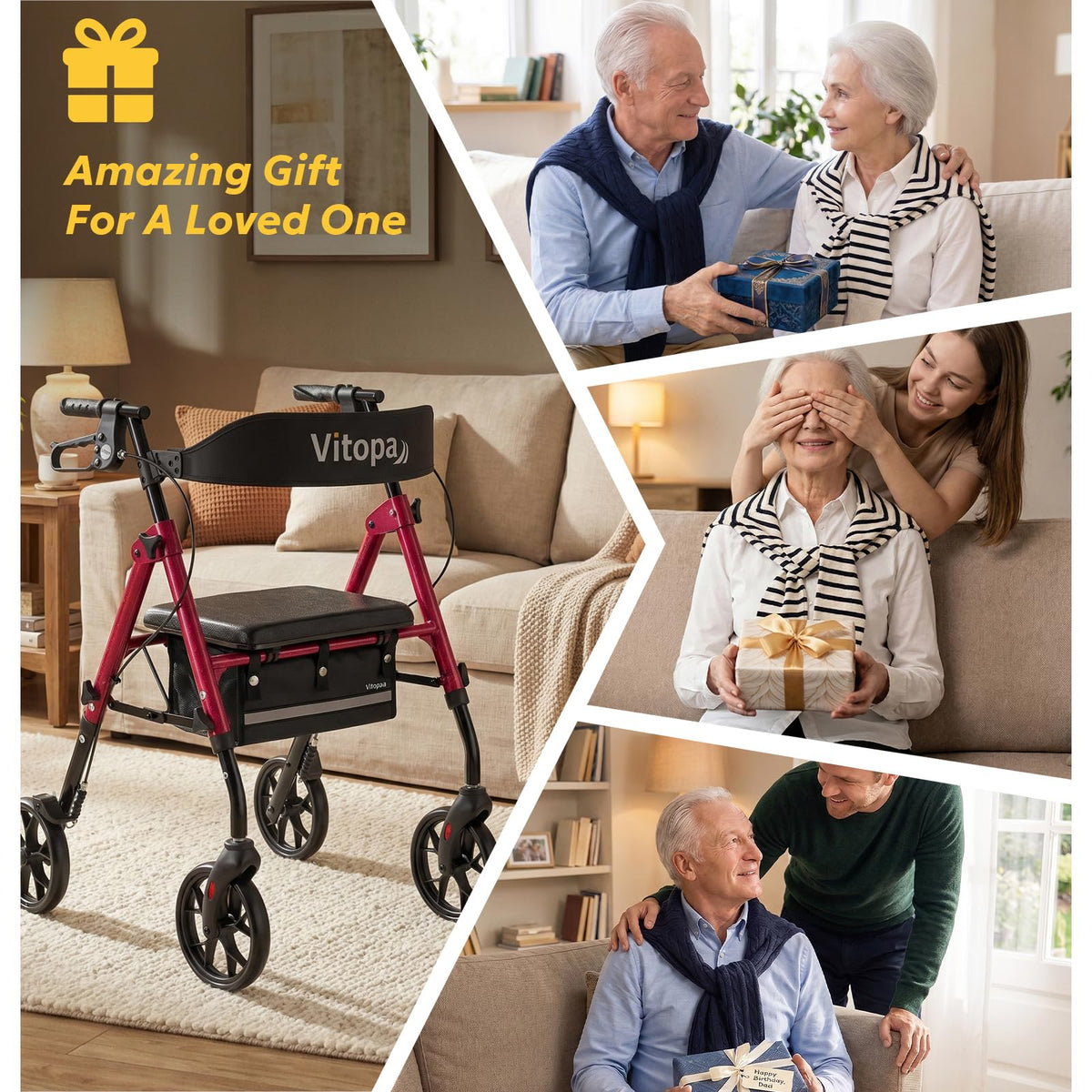Foldable Rollator with Seat M40563