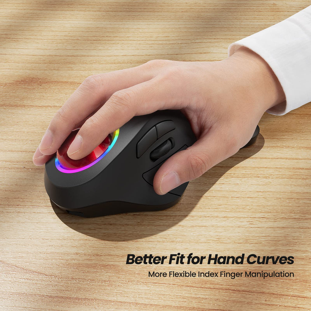 Wireless Ergonomic RGB Trackball Mouse R463703