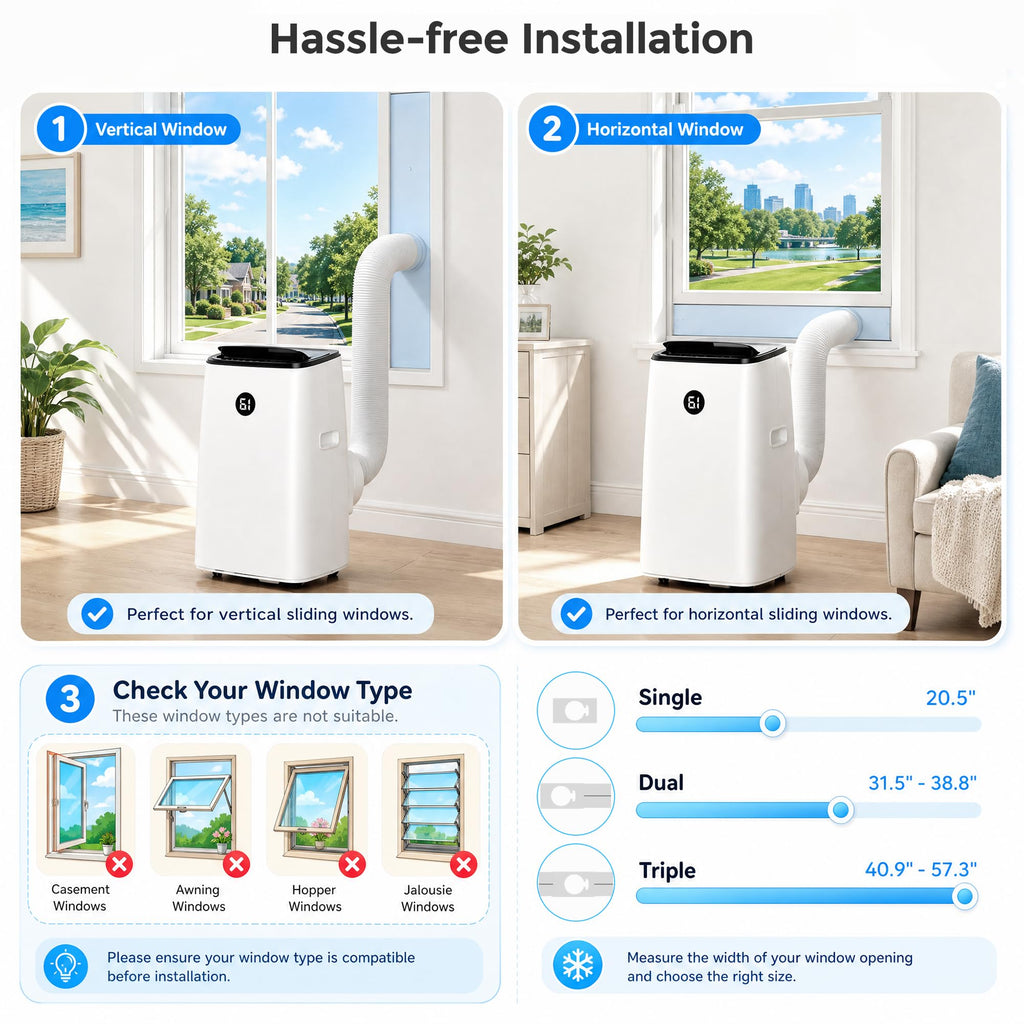 14000 BTU 3-in-1 Portable Air Conditioner with Fan, Dehumidifier, Remote U4038