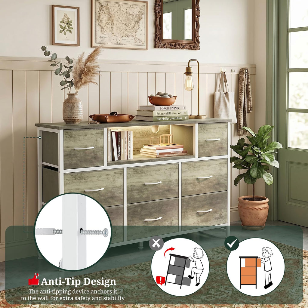 8 Drawer TV Stand with Charging Station F71389