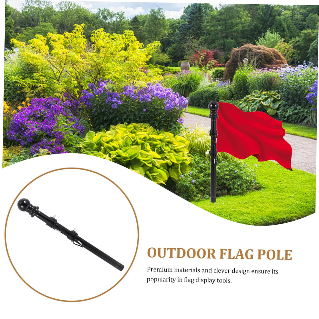 Black Stainless Steel Rotating Flagpole Holder Set B768