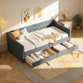 Upholstered Twin Size Daybed with Drawers Q12321