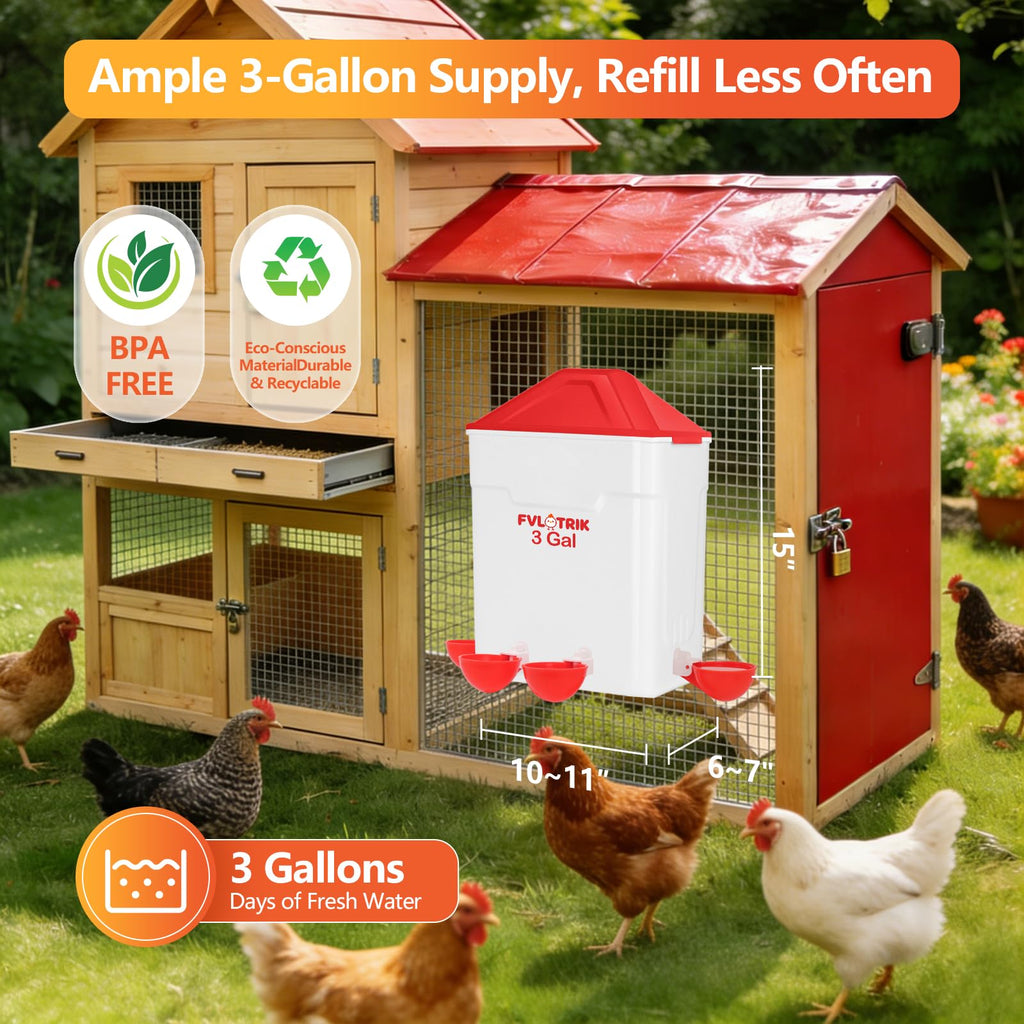 3 Gallon Chicken Waterer and Feeder Set V33390