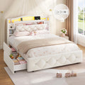 Full Size Velvet Upholstered Platform Bed with 4 Storage Drawers J282822