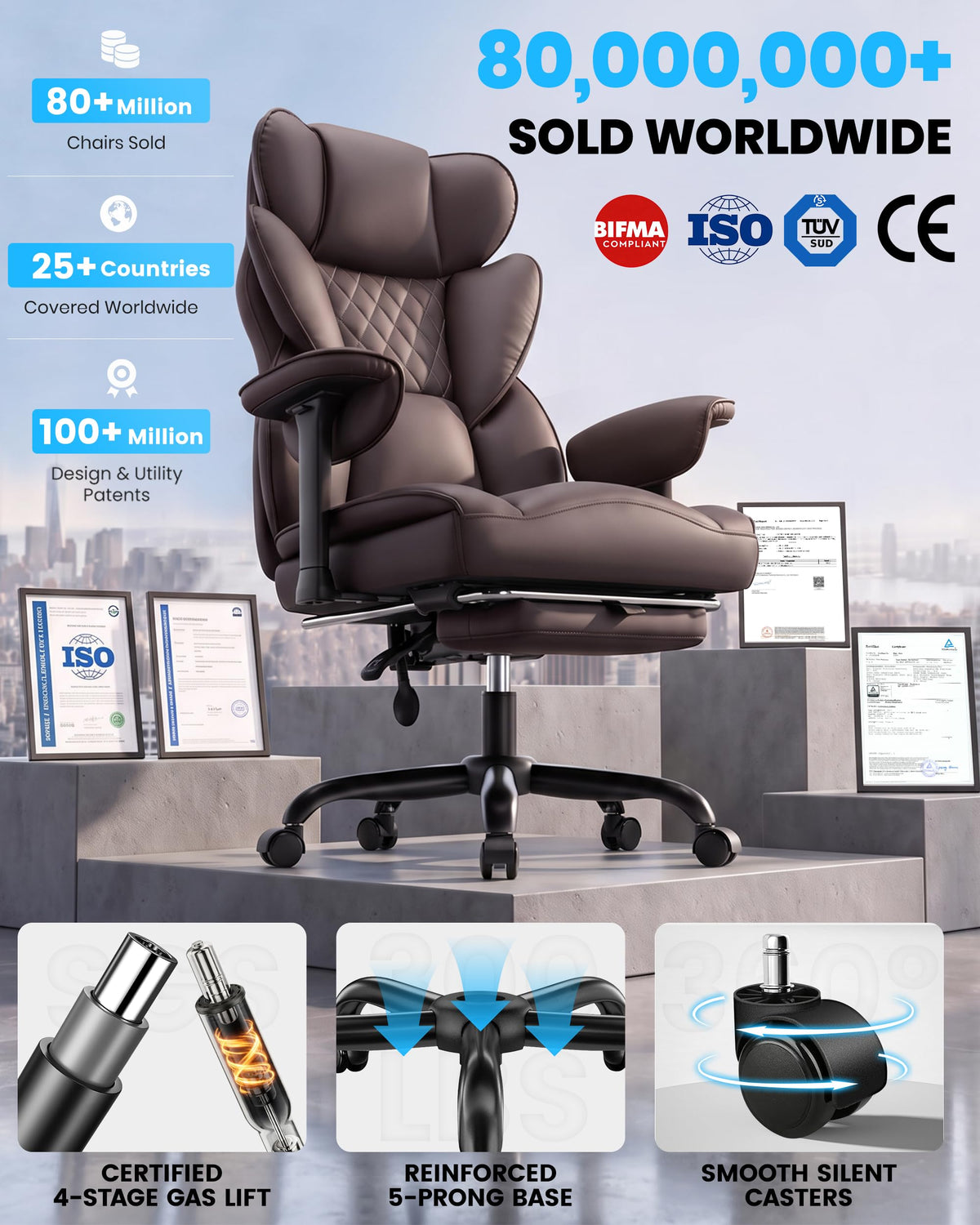 Office Chair with Adjustable Lumbar Support W7760