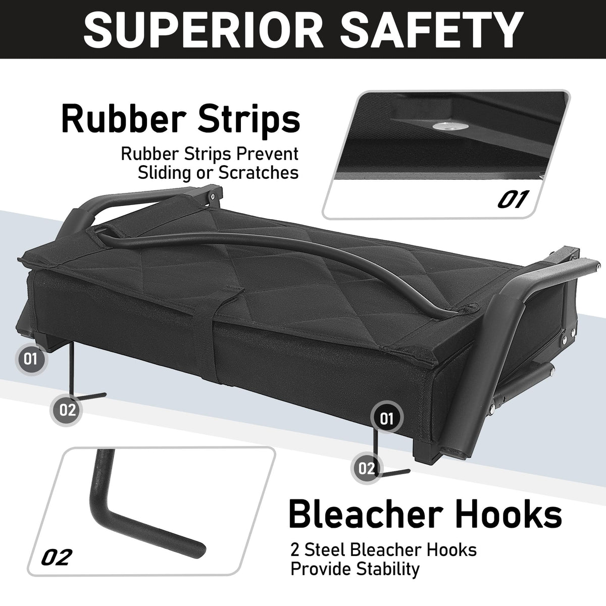 Portable Folding Stadium Seat with Back Support R1894