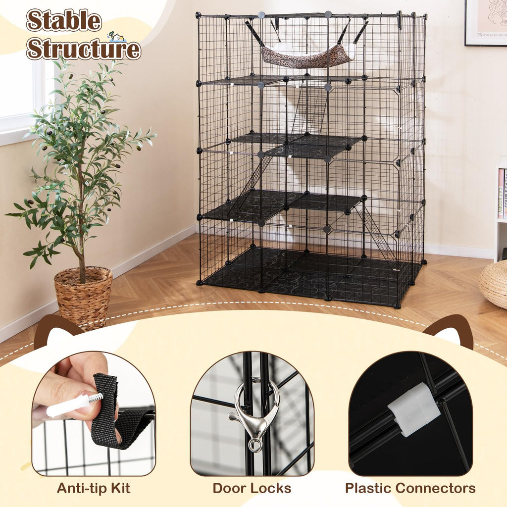 56" 4-Tier Cat Enclosure with Skylight H92825