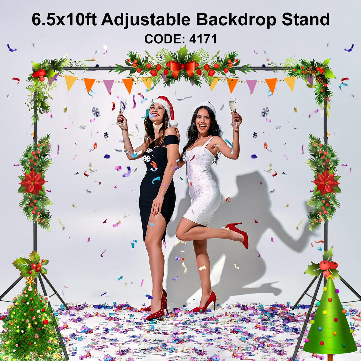 Adjustable Photography Backdrop Stand Kit with Carrying Bag D61299