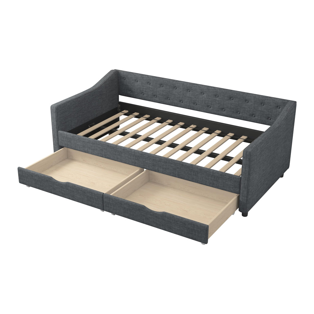 Upholstered Twin Size Daybed with Drawers Q12321