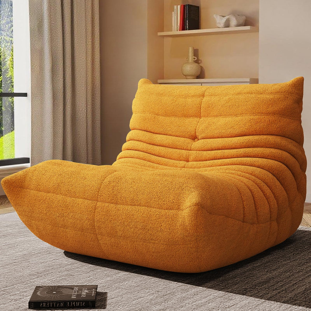 Yellow Memory Foam Bean Bag Chair F8918