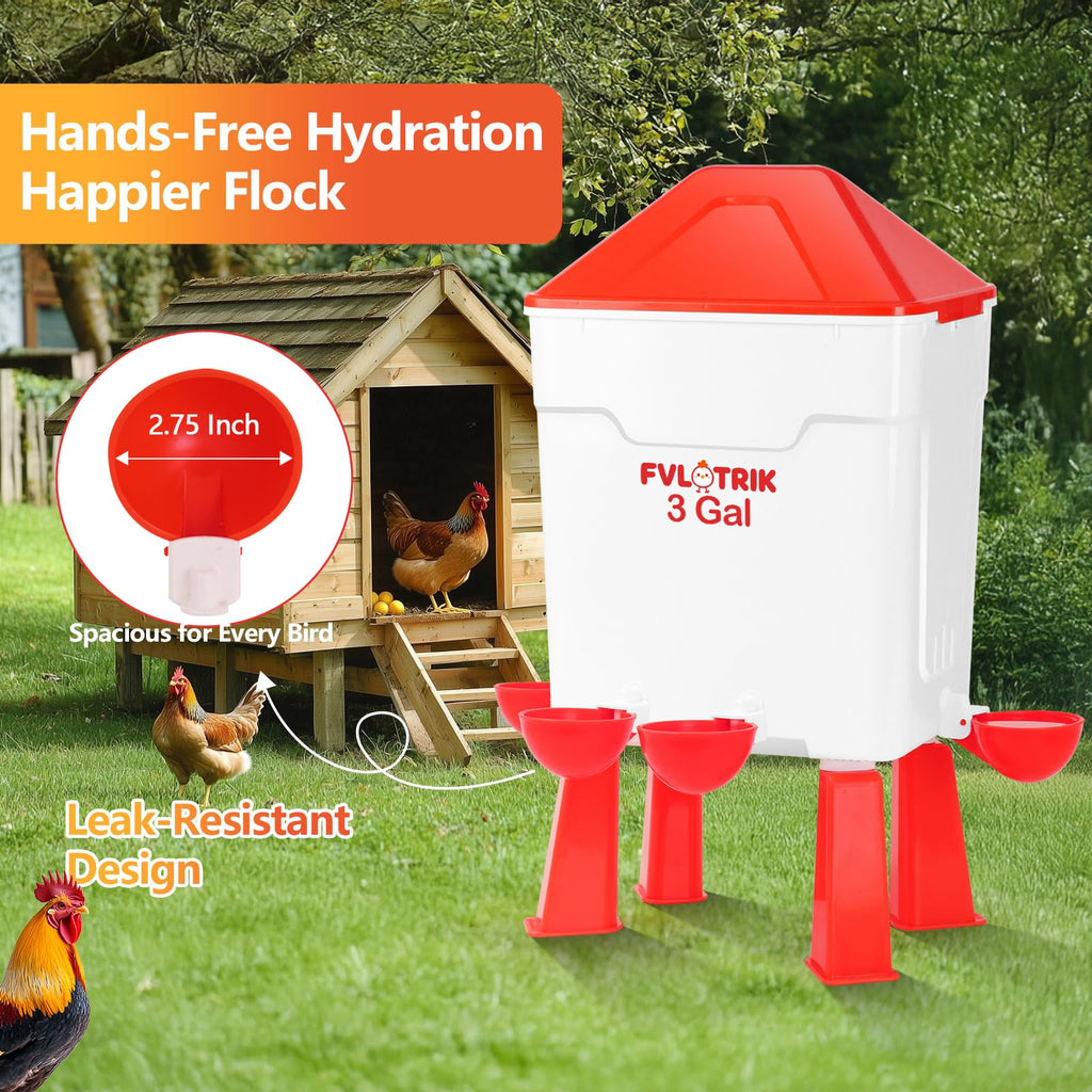 3 Gallon Chicken Waterer and Feeder Set V33390