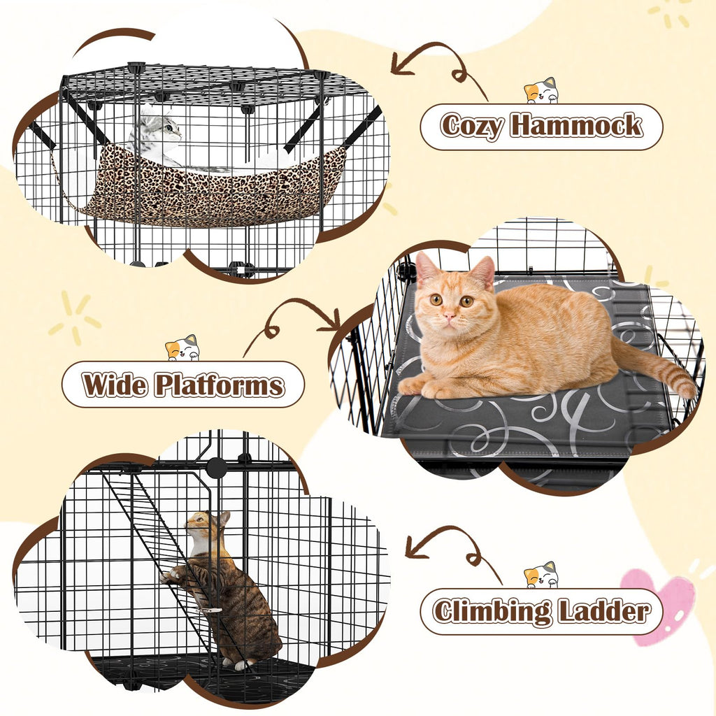 56" 4-Tier Cat Enclosure with Skylight H92825
