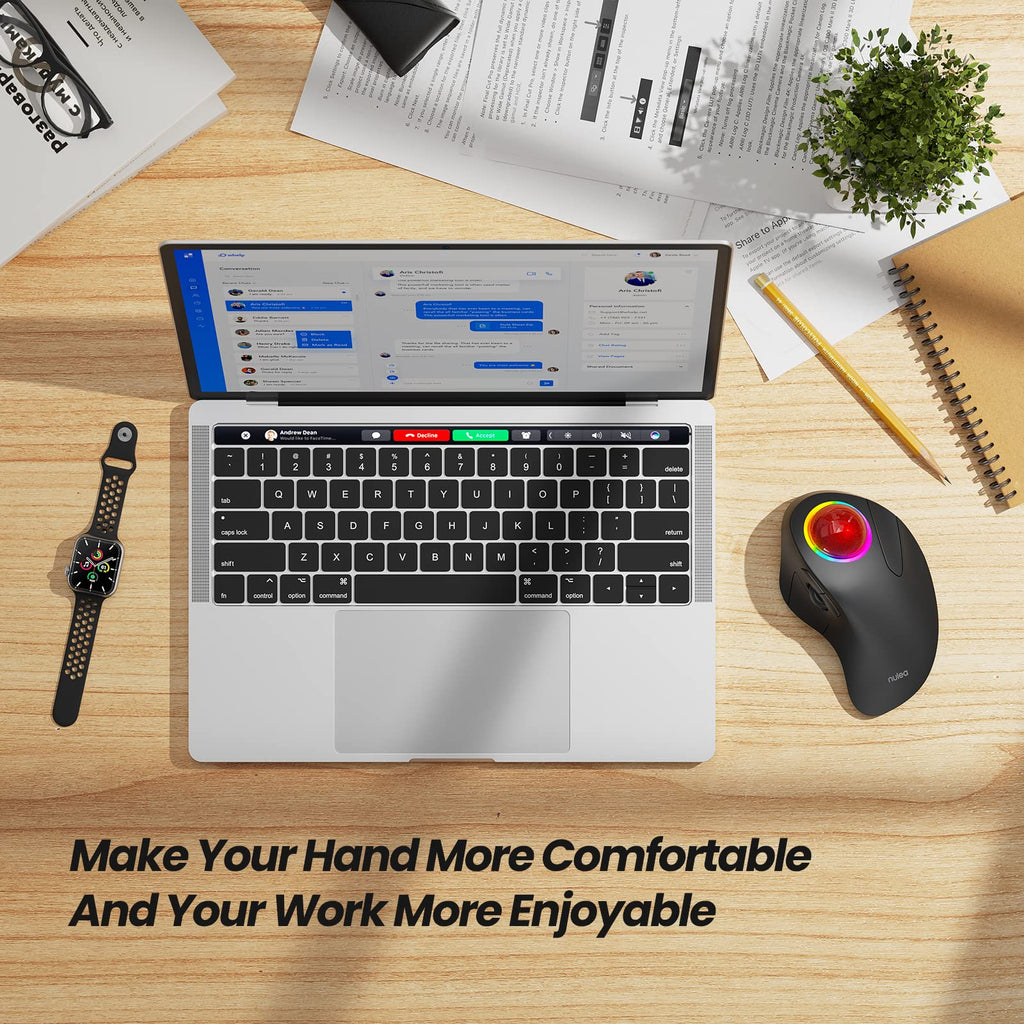 Wireless Ergonomic RGB Trackball Mouse R463703
