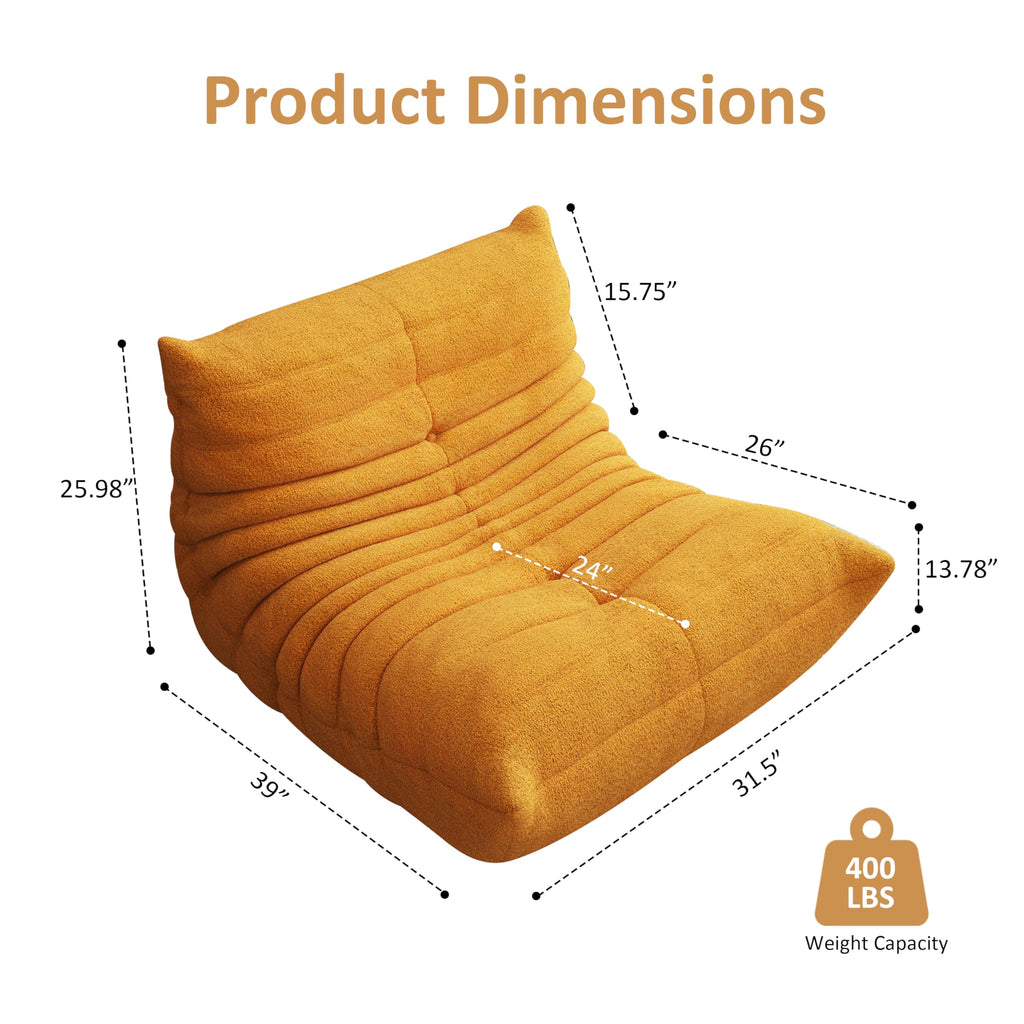 Yellow Memory Foam Bean Bag Chair F8918