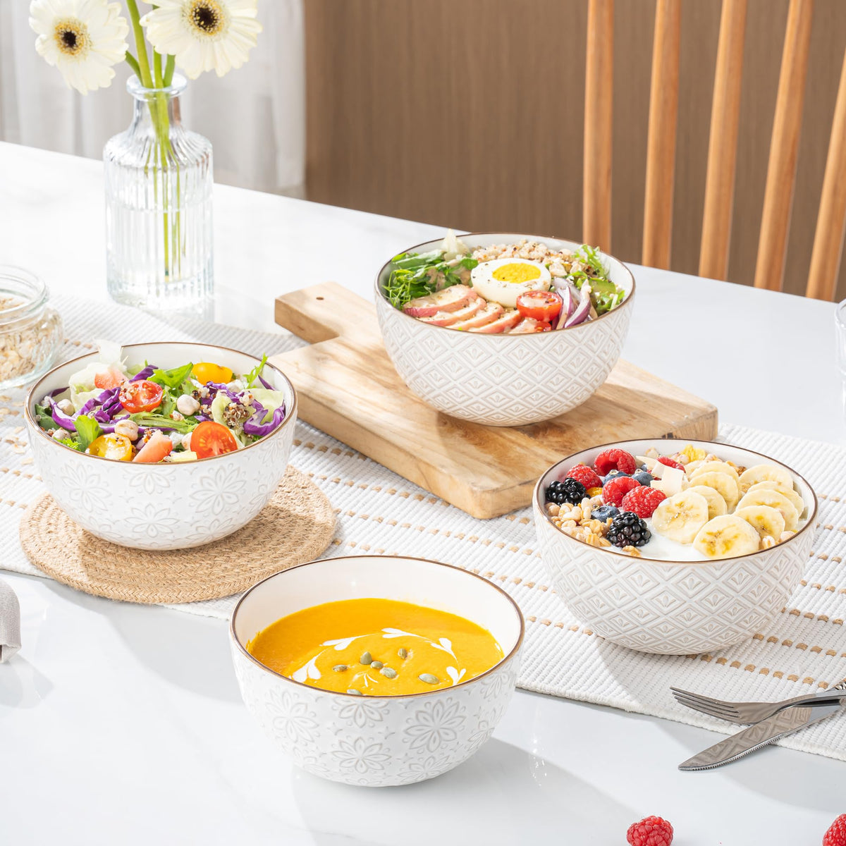 26 oz Ceramic Soup Bowls Set of 4 X340