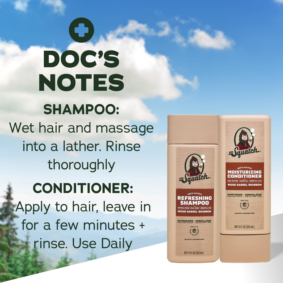 Natural Shampoo and Conditioner Set 11 fl oz 2-Pack L6764