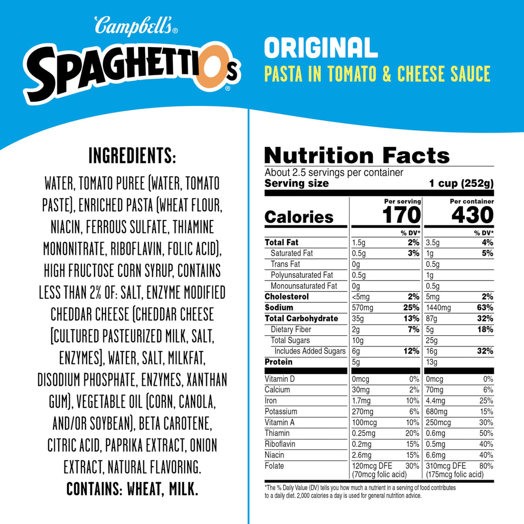 Canned Pasta 22.4 OZ Pack of 12 V310