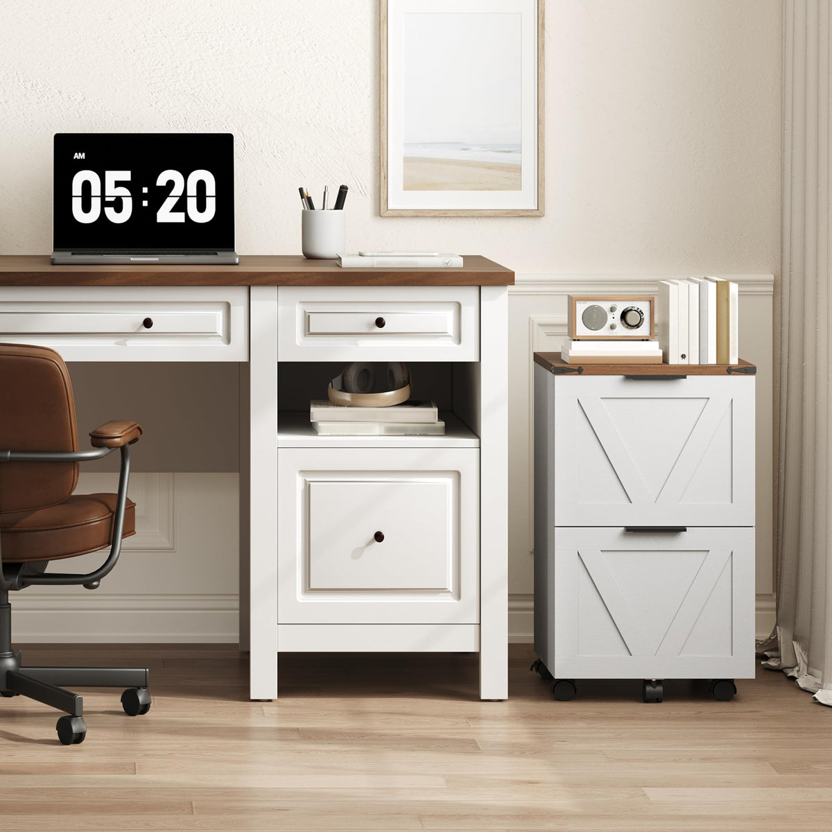 2 Drawers Rolling File Cabinet Q13506