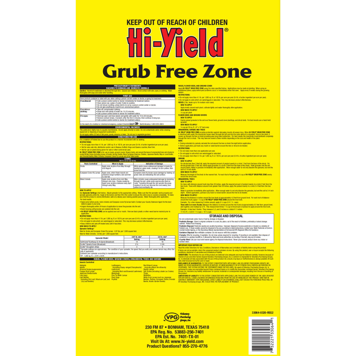 15 lbs Grub Free Zone U980