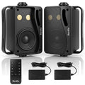 3.5" 200W Outdoor Bluetooth Speakers, IP44 Waterproof, Black, 2-Pack B69644