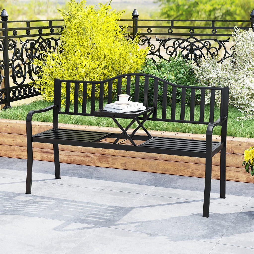 60” Metal Outdoor Garden Park Bench E95189