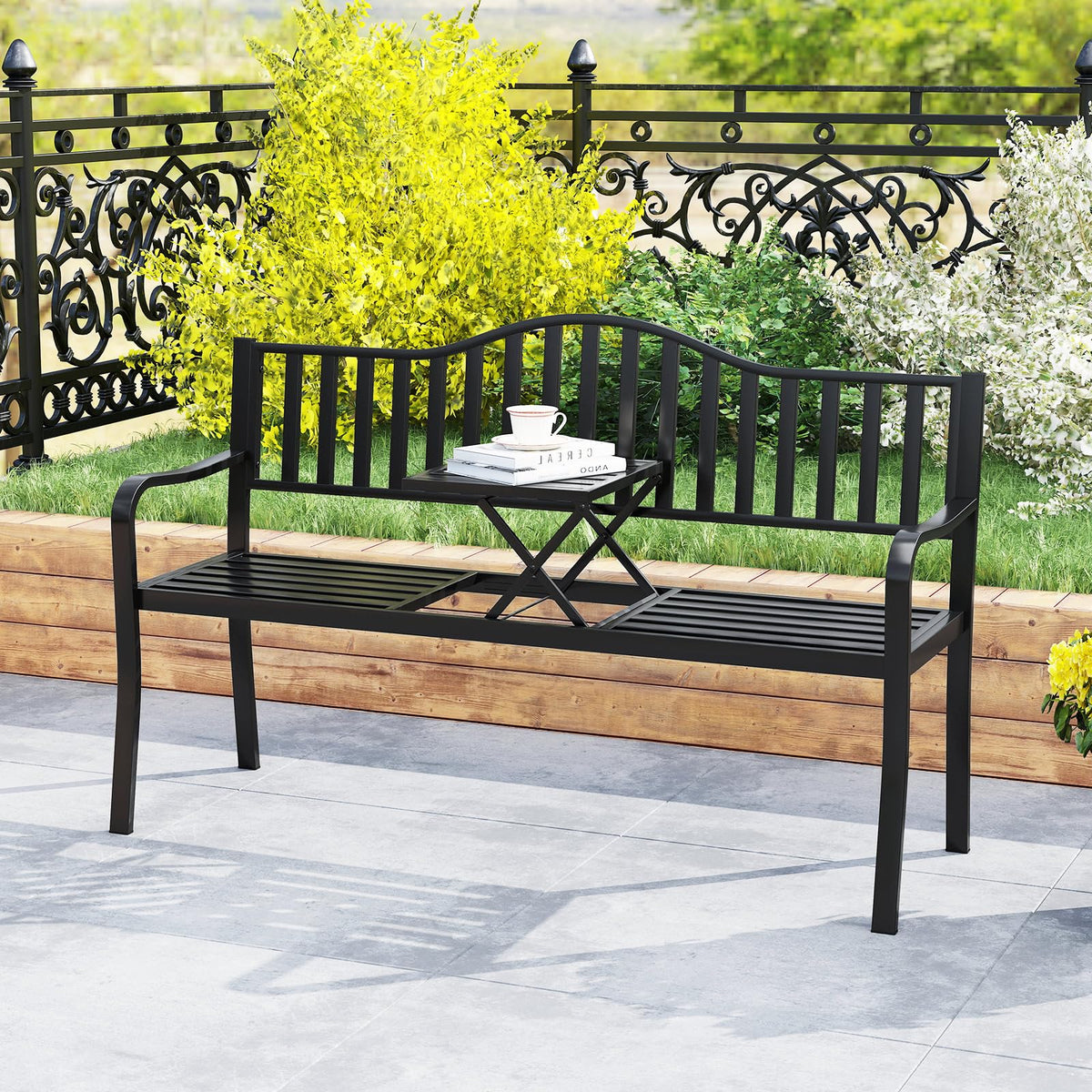 60” Metal Outdoor Garden Park Bench E95189