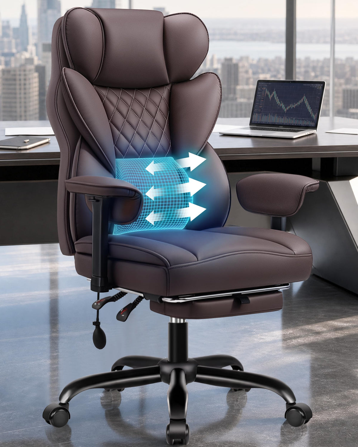 Office Chair with Adjustable Lumbar Support W7760