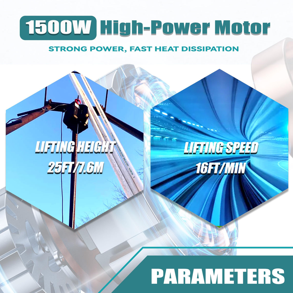 1500W 1500 lbs Electric Hoist Winch I20384