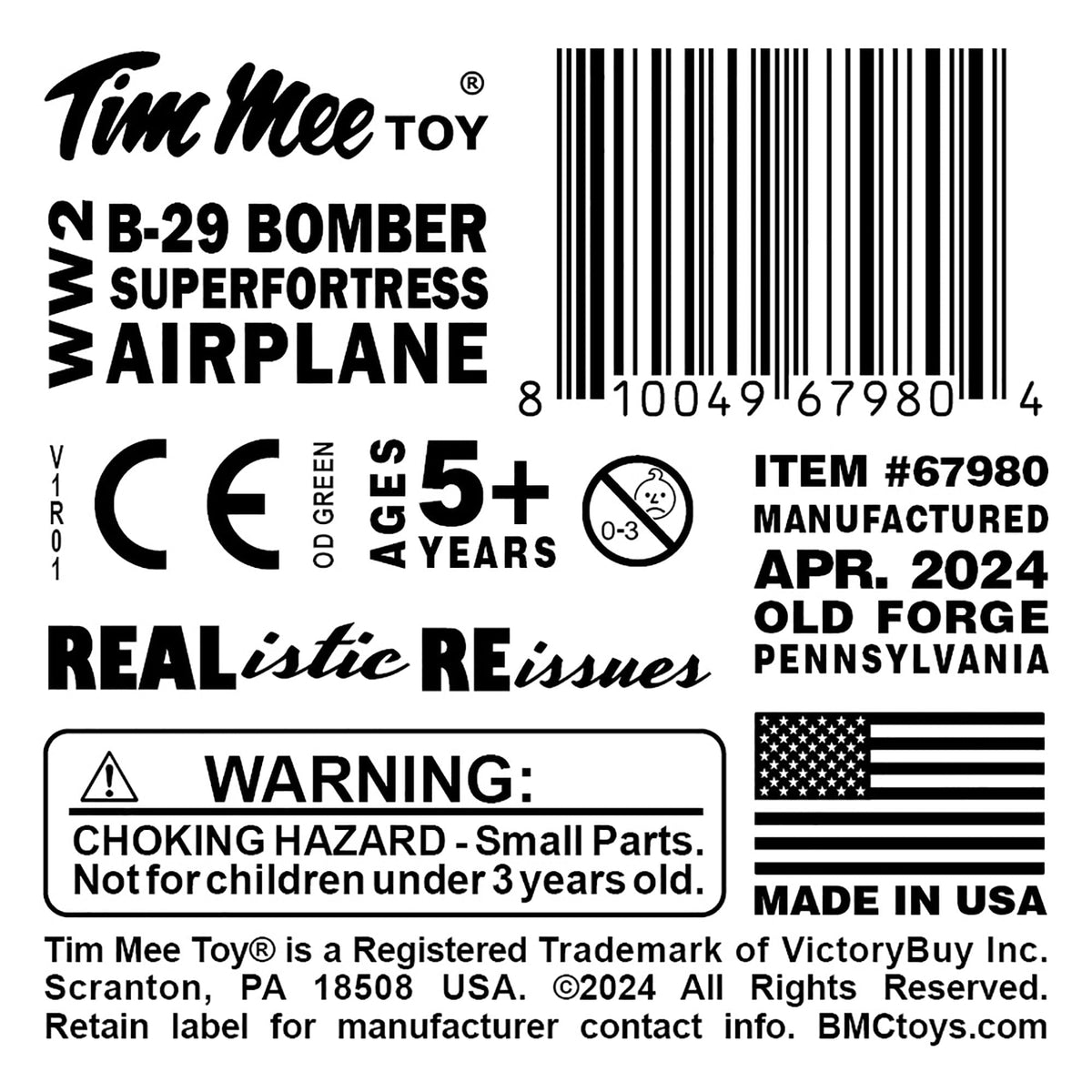 OD Green Plastic Bomber Plane L474871
